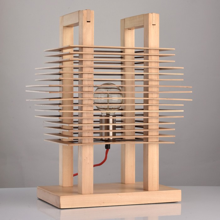 Настольная лампа "Борнео" 1x40W E27 ясень 39x21x51см