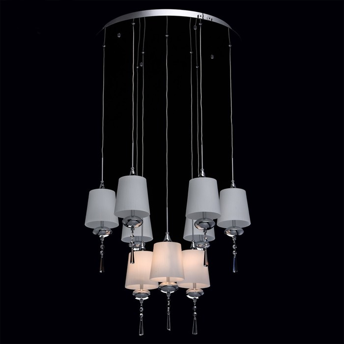 Люстра подвес "Фьюжен" 9x20W G4 хром 50x50x71см