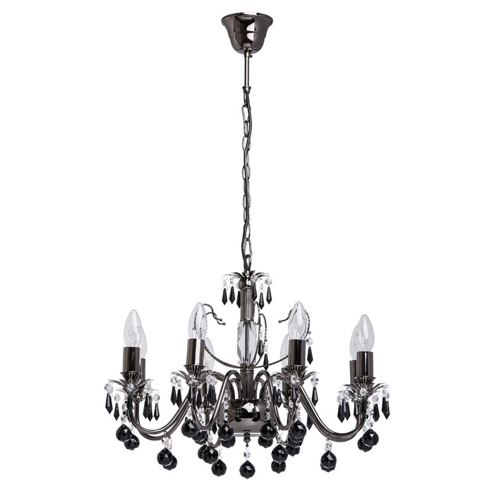 Люстра подвесная "Барселона" 8x60W Е14 никель 60x60x157см