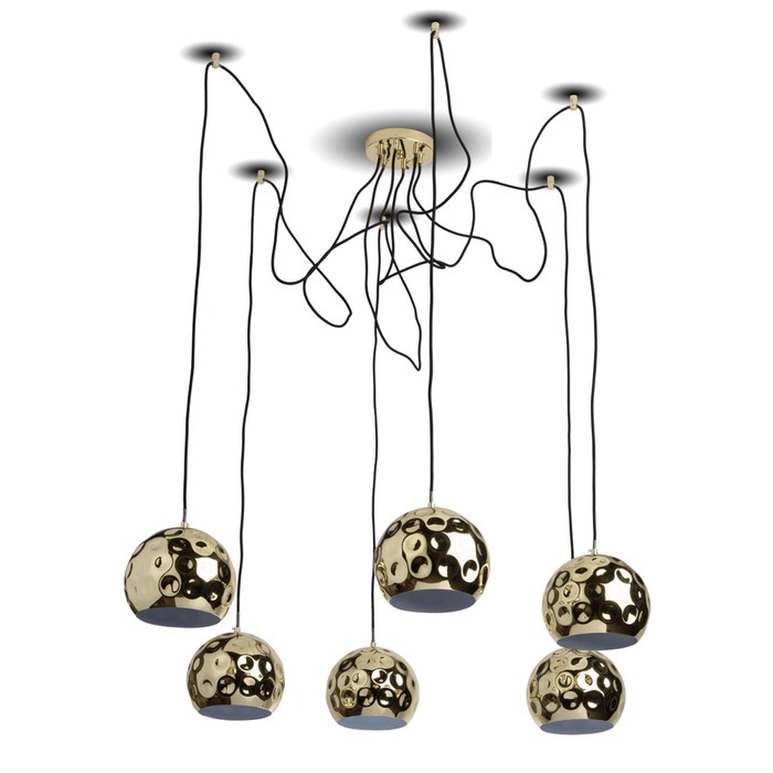 Люстра подвес "Котбус" 6x5W E14 золото Н385см