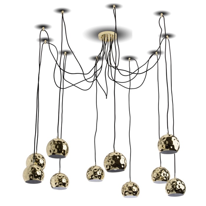 Люстра подвес "Котбус" 10x5W E14 золото xx385см