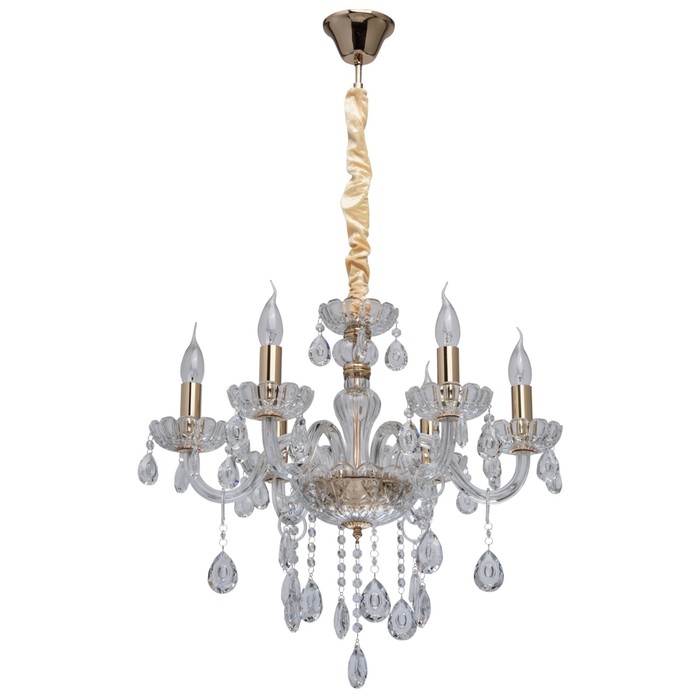 Люстра подвесная "Каролина" 6x40W E14 золото 61x61x150см