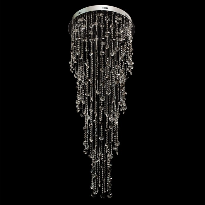 Люстра водопад "Бриз" 16x50W GU10 хром 65x65x180см