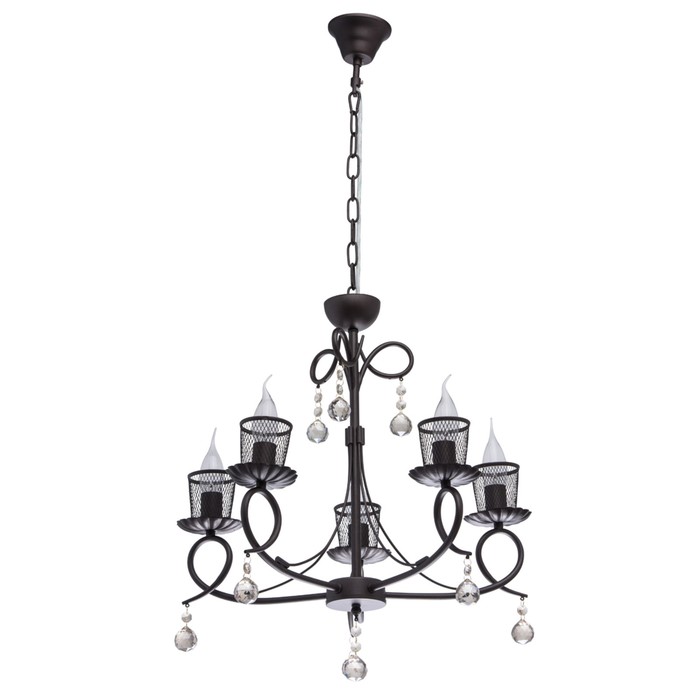 Люстра подвесная "Аида" 5x60W E14 коричневый 54x54x129см