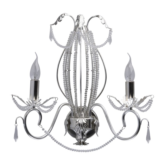 Бра "Валенсия" 2x40W E14 серебро 47x43x26см