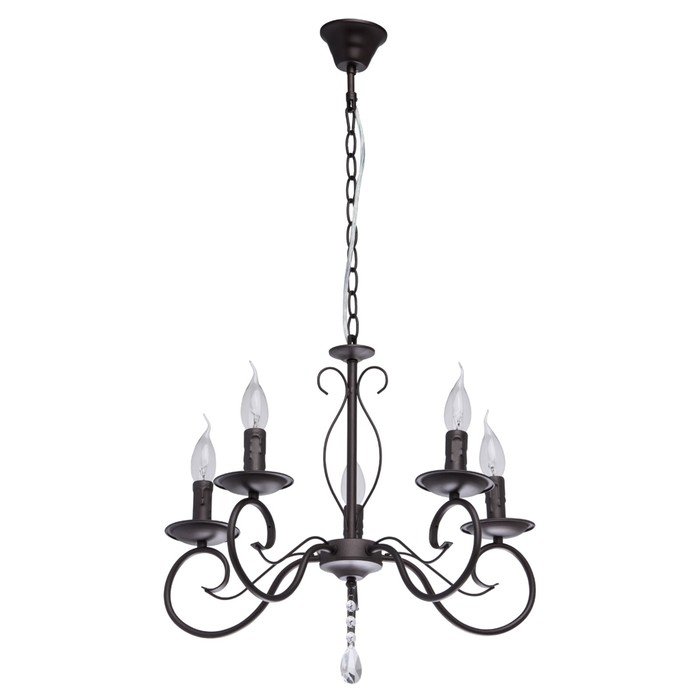 Люстра подвесная "Аида" 5x60W E14 коричневый 54x54x119см