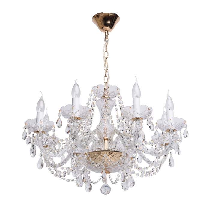 Люстра подвесная "Каролина" 8x60W E14 золото 70x70x105см