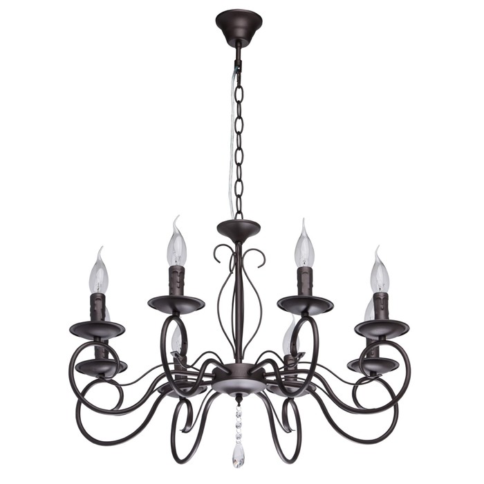 Люстра подвесная "Аида" 8x60W E14 коричневый 68x68x113см