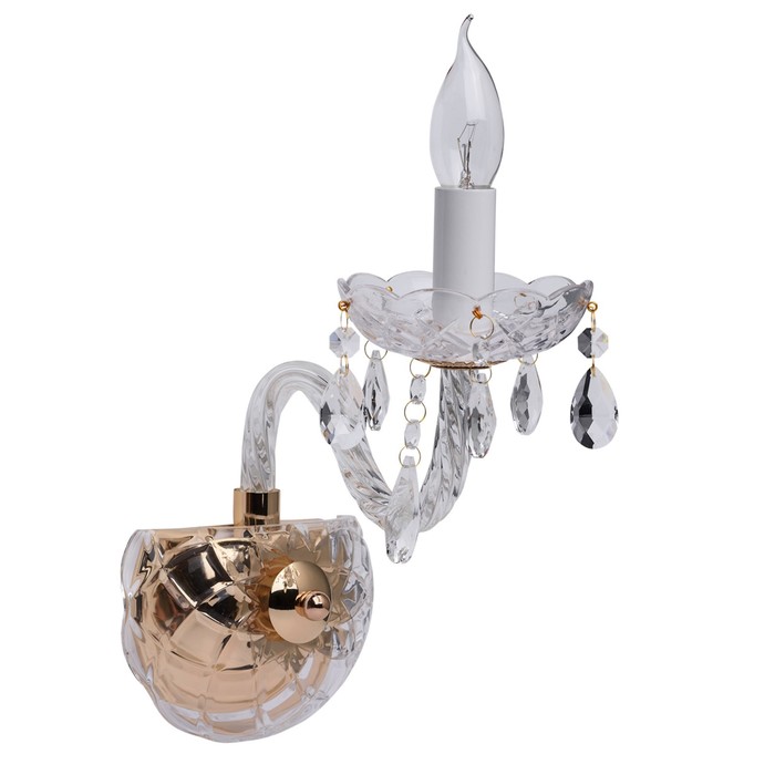 Бра "Каролина" 1x60W E14 золото 25x16x25см