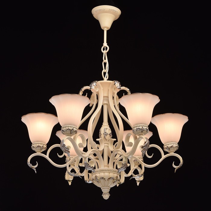 Люстра подвесная "Версаче" 6x60W E27 молочный 78x78x395см