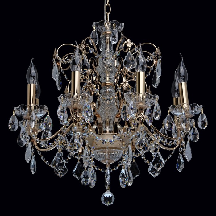 Люстра подвесная "Каролина" 8x60W E14 золото 60x60x118см