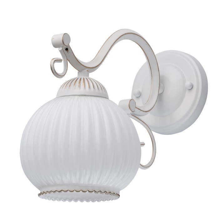 Бра "Ариадна" 1x60W E27 белый, золотистый 25x14x23см