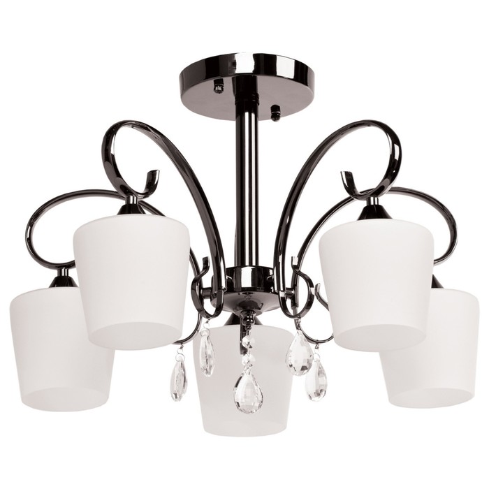 Люстра потолочная "Блеск" 5x60W E27 никель 50x50x38см