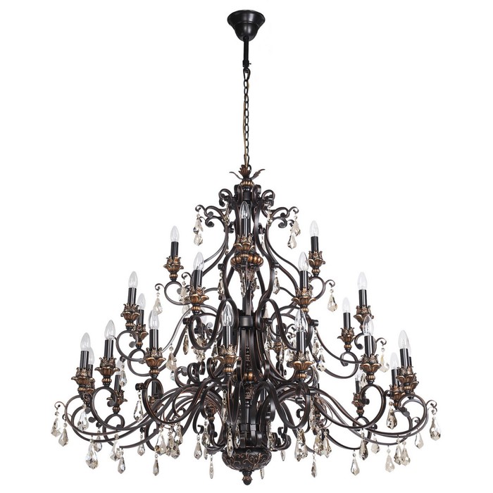 Люстра подвесная "Версаче" 28x60W E14 кофейный 140x140x395см