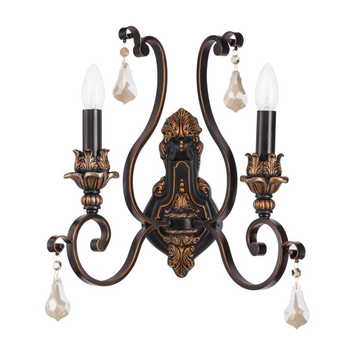 Бра "Версаче" 2x60W E14 кофейный 44x37x21см