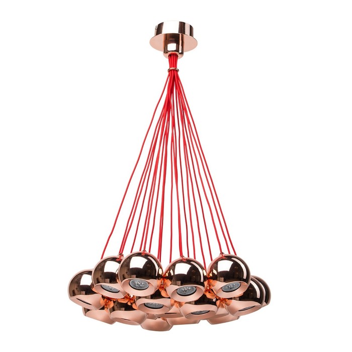 Люстра подвес "Котбус" 19x3W GU10+LED медный 56x56x245см