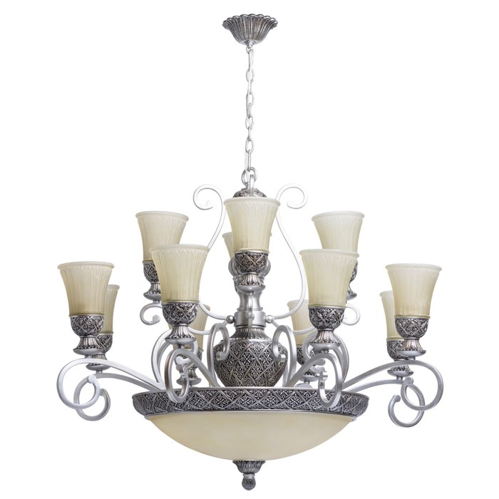 Люстра подвесная "Версаче" 16x60W E27 серебро 100x100x405см