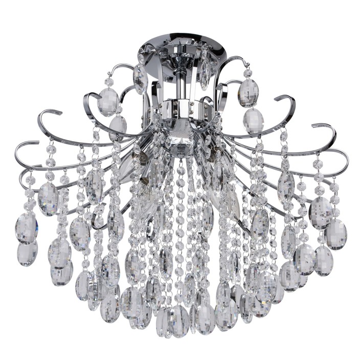 Люстра потолочная "Бриз" 6x60W E14 хром 50x50x47см