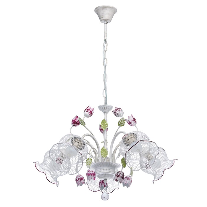 Люстра подвесная "Букет" 5x60W E14 белый 58x58x103см