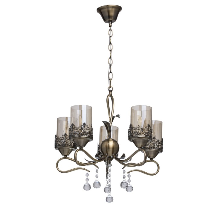 Люстра подвесная "Вита" 5x60W E14 античная бронза 50x50x136см