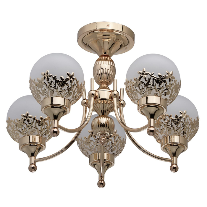 Люстра потолочная "Вита" 5x40W E14 золото 56x56x37см