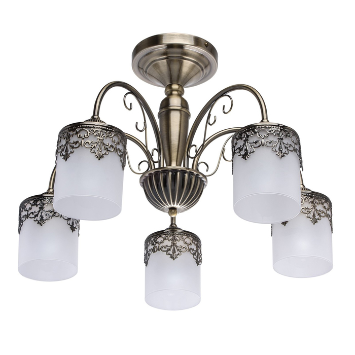 Люстра потолочная "Вита" 5x60W E27 античная бронза 54x54x37,5см