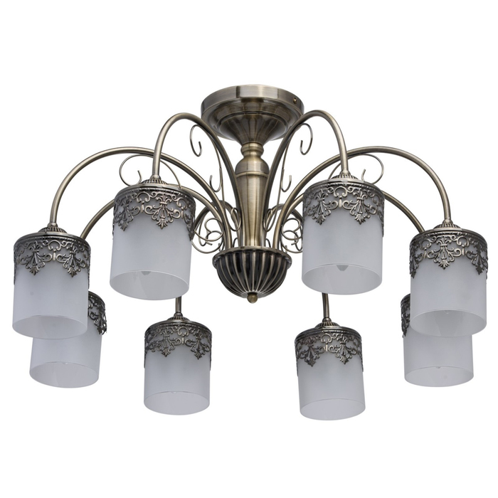 Люстра потолочная "Вита" 8x60W E27 античная бронза 68x68x36см