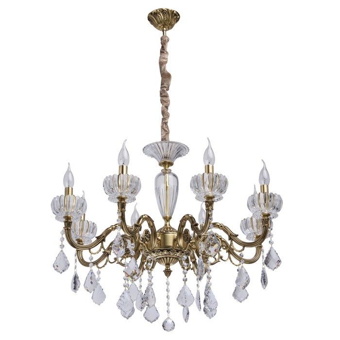 Люстра подвесная "Габриэль" 8x40W Е14 латунь 74x74x205см