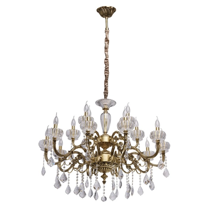 Люстра подвесная "Габриэль" 15x40W Е14 латунь 95x95x230см