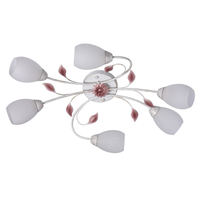 Люстра потолочная "Восторг" 6x60W E14 белый, золото 70x70x18см