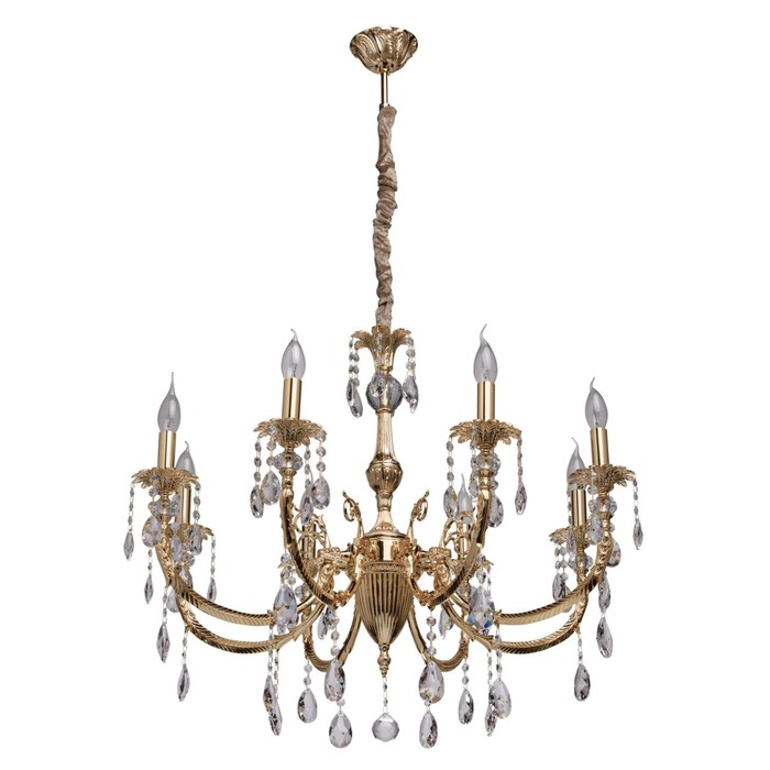 Люстра подвесная "Габриэль" 8x40W Е14 латунь 80x80x213см