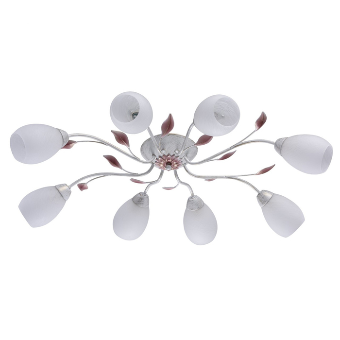 Люстра потолочная "Восторг" 8x60W E14 белый, золото 73x50x20см