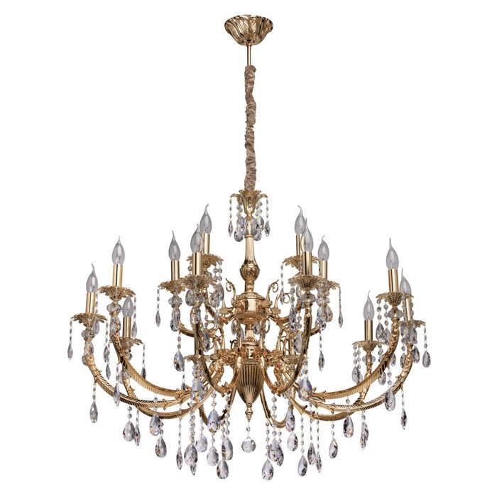 Люстра подвесная "Габриэль" 15x40W Е14 латунь 100x100x236см