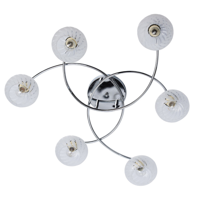 Люстра потолочная "Грация" 6x60W E14 хром 75x75x18см