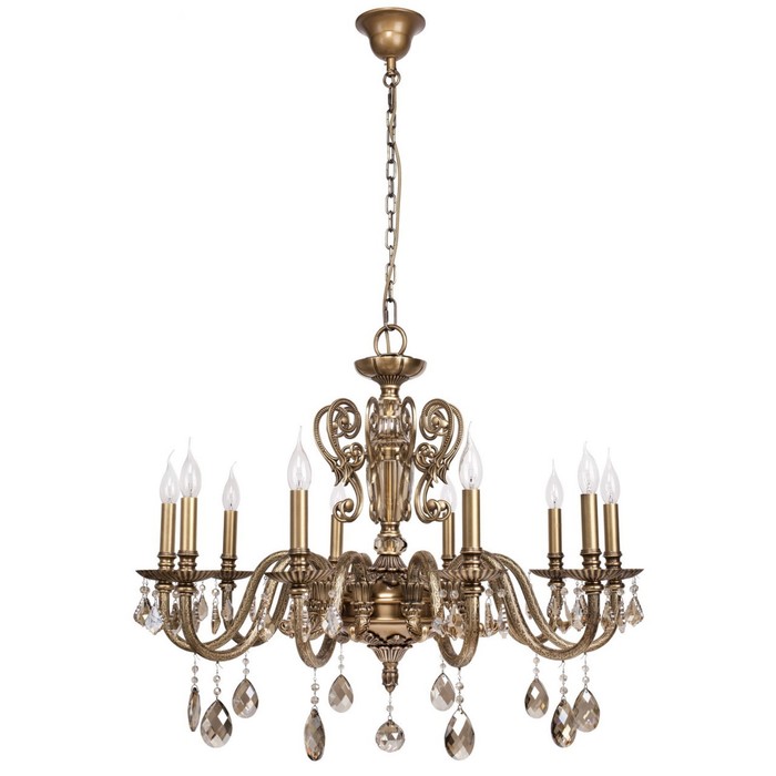 Люстра подвесная "Габриэль" 10x60W E14 бронза 90x90x278см