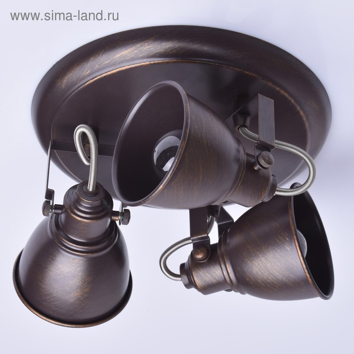 Люстра спот «Ринген», 3x40W E14, кофейный, золотистый 29x33x19 см
