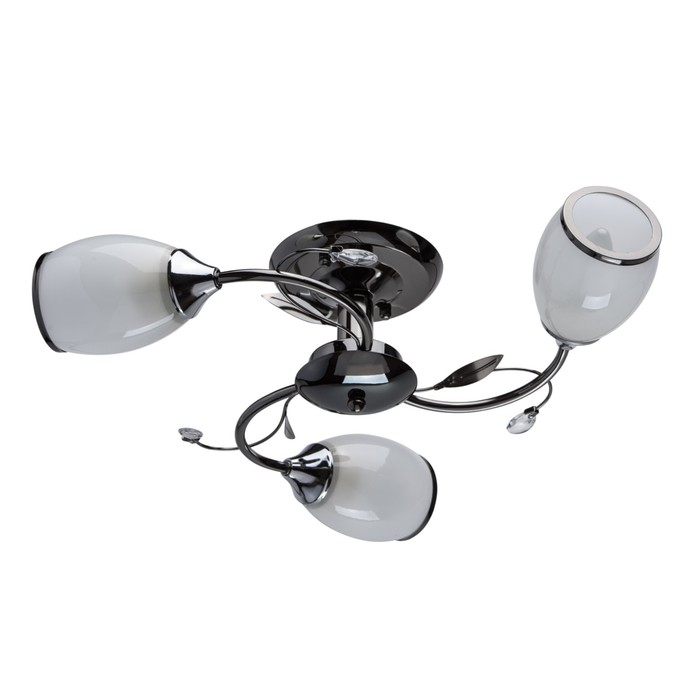 Люстра потолочная "Грация" 3x60W E27 никель 47x47x15см