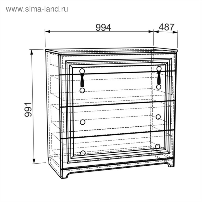

Комод Белла 994х487х991 Белый/джелато софт