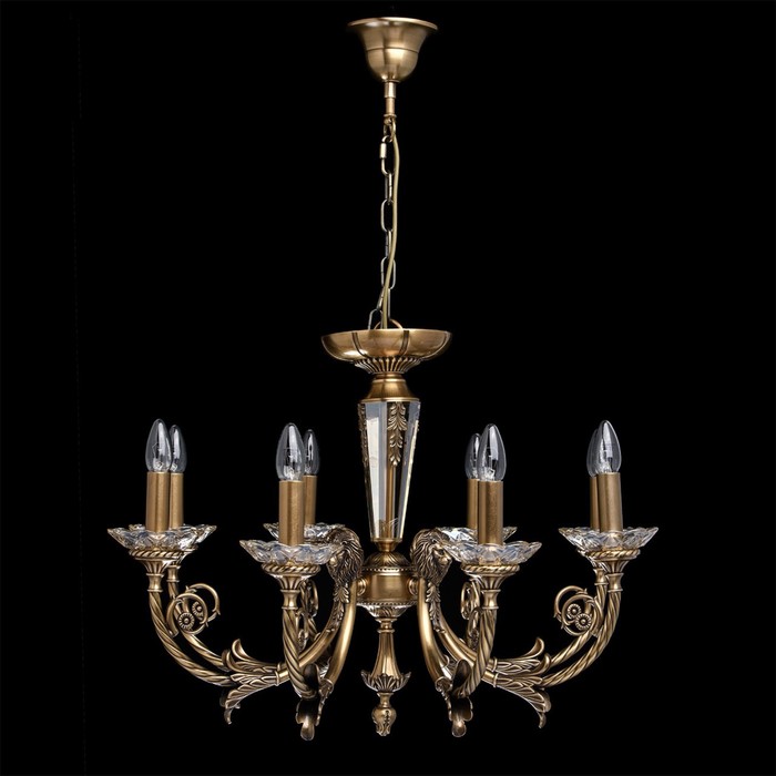 Люстра подвесная "Габриэль" 8x40W E14 латунь 80x80x295см