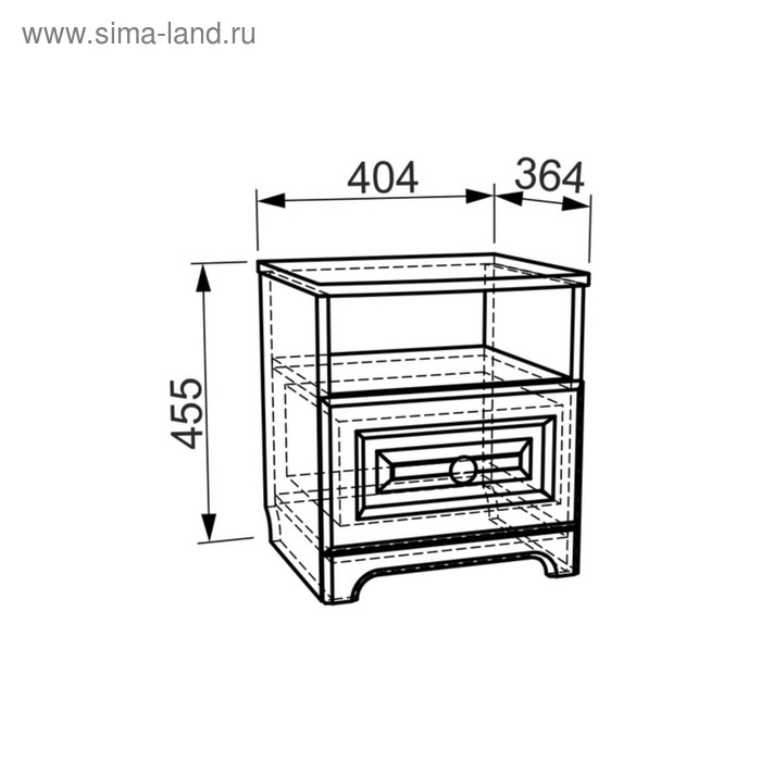 

Тумба прикроватная Белла 404х364х455 Белый/джелато софт