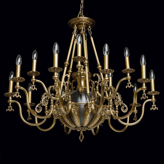 Люстра подвесная "Габриэль" 15x60W E14 латунь 105x105x305см