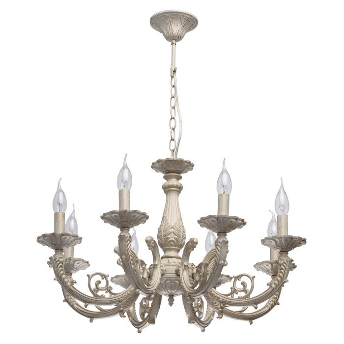 Люстра подвесная "Аврора" 8x60W E14 слоновая кость 68x68x100см