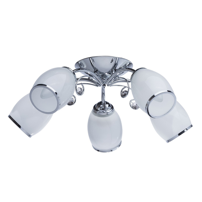 Люстра потолочная "Грация" 5x60W E27 хром 52x52x20см
