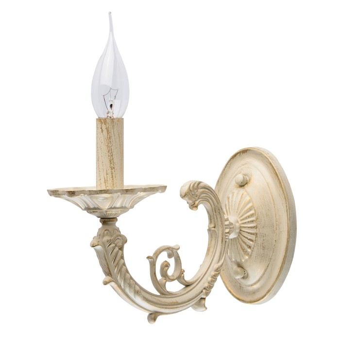 Бра "Аврора" 1x60W E14 слоновая кость 28x10x20см