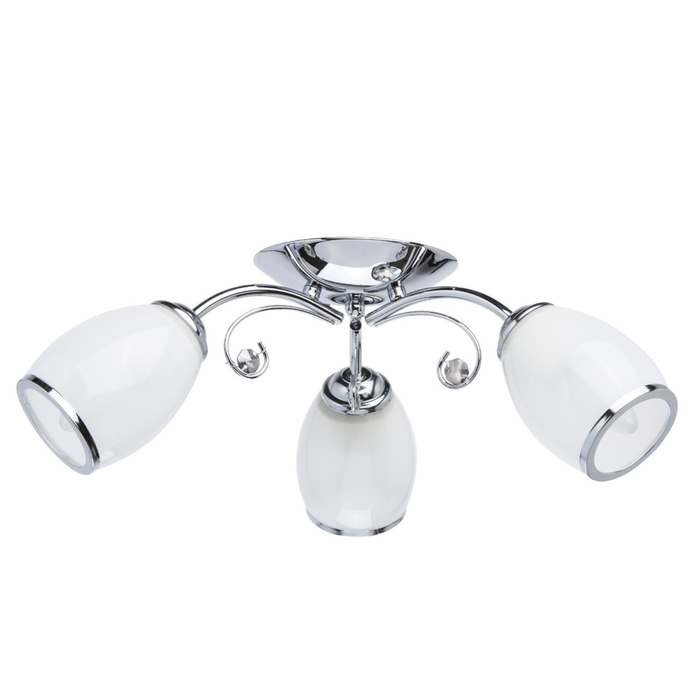 Люстра потолочная "Грация" 3x60W E27 хром 50x50x18см