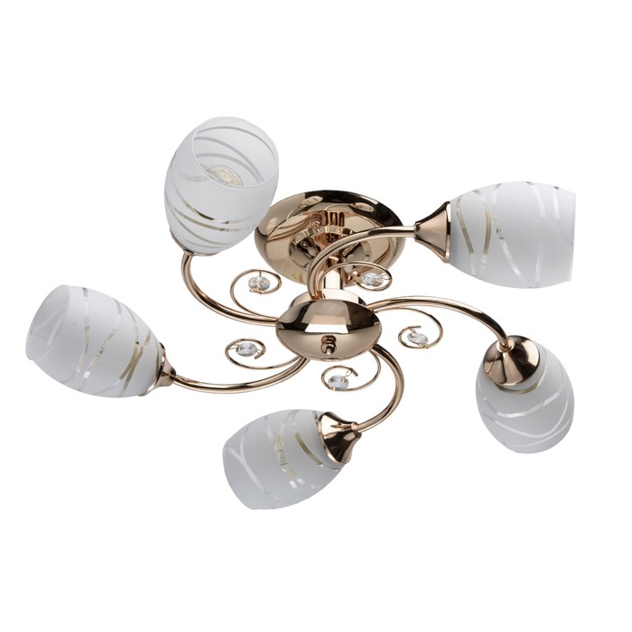 Люстра потолочная "Грация" 5x60W E27 золото 56x56x16см