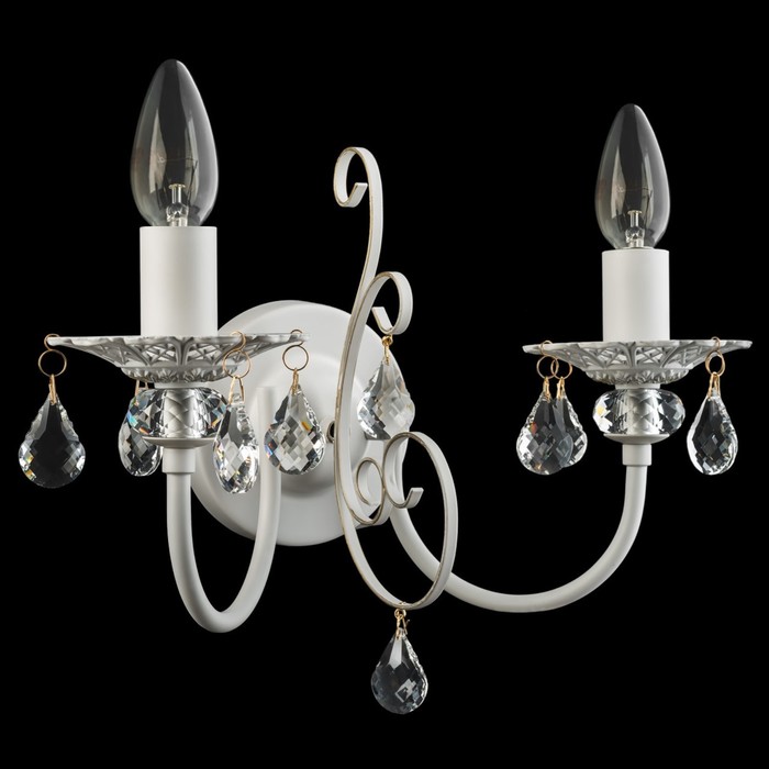 Бра "Свеча" 2x60W E14 белый 26x33x19см