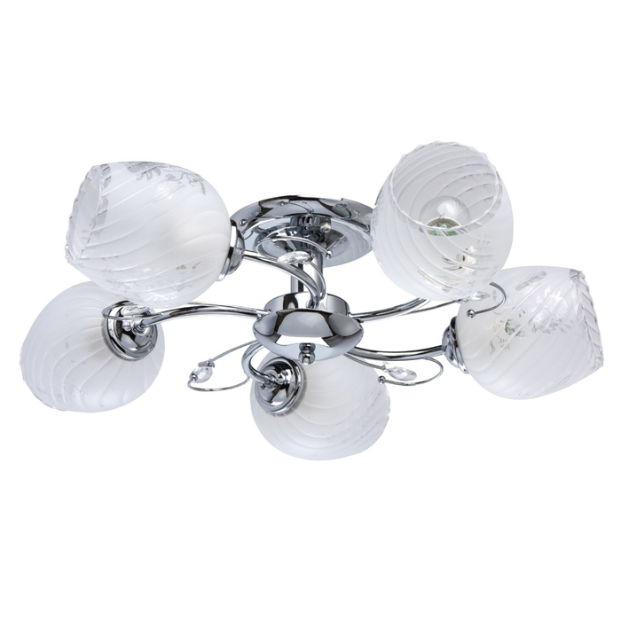 Люстра потолочная "Грация" 5x60W E27 хром 56x56x22см