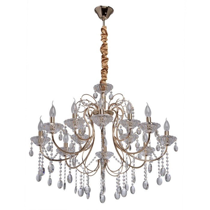 Люстра подвесная "Адель" 12x40W E14 золото 84x84x145см