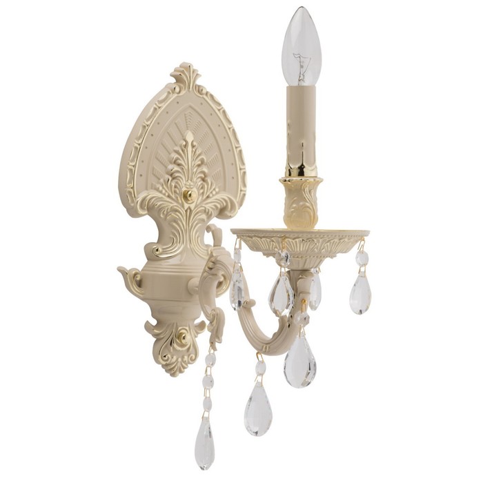 Бра "Свеча" 1x60W E14 слоновая кость 38x13x28см